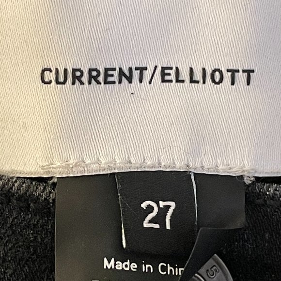 Current/Elliott Womens Black Distressed Skinny Jeans Size 27 - Picture 5 of 7